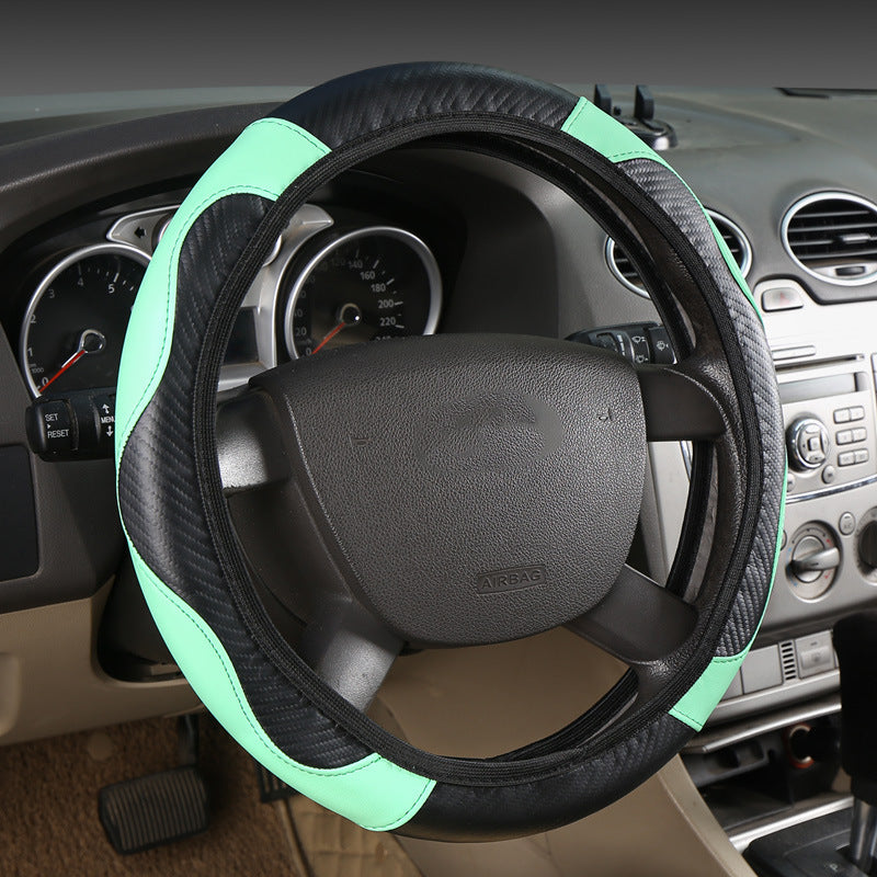 Elastic Carbon Fiber Leather Steering Wheel Cover