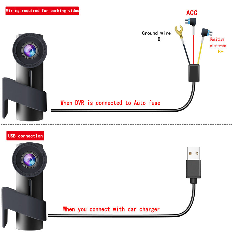 HD Night Vision WIFI Dual Lens Car Dash Cam