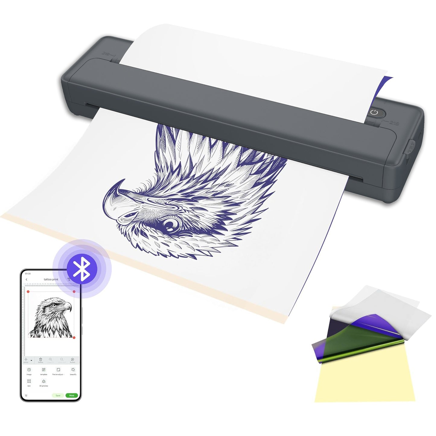 Portable Wireless Thermal Printer for Tattoo and Label Printing