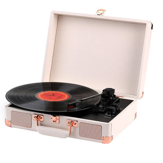Vintage Bluetooth Portable Record Player with Suitcase Design