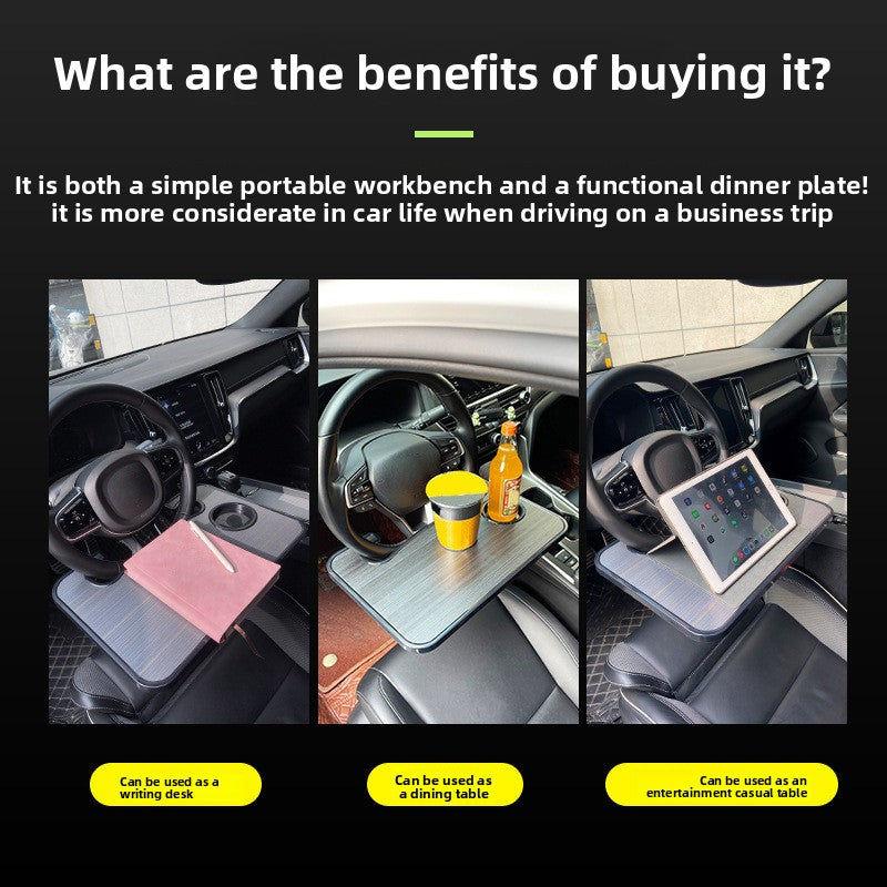 Multi-functional car dining plate steering wheel