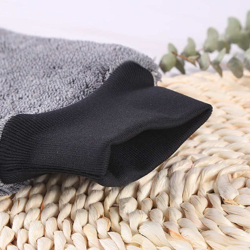 Color Long Wool Coral Fleece Car Cleaning Gloves