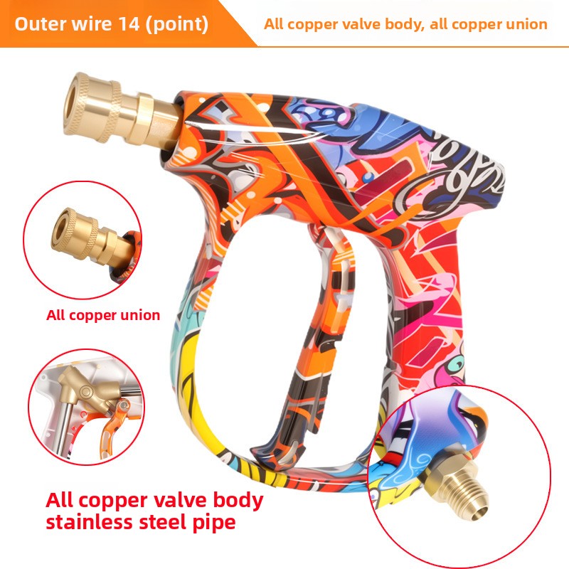 High-Pressure Water Gun with 5 Nozzles for Car Cleaning