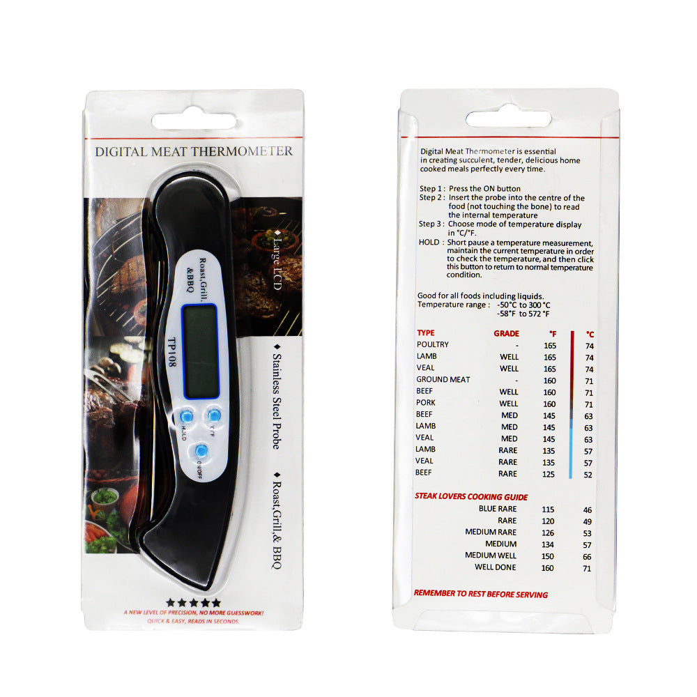 Foldable Stainless Steel Probe Food Thermometer