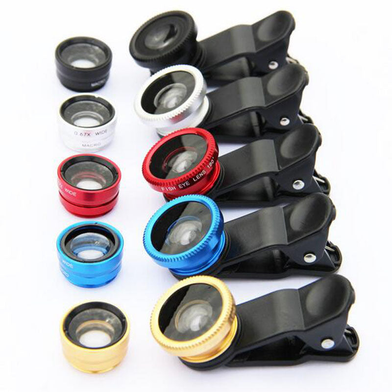 Universal 3-in-1 Clip-On Phone Lens Kit