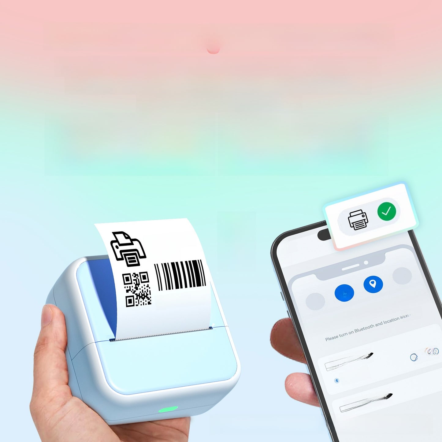 Portable Wireless Thermal Bluetooth Label Printer