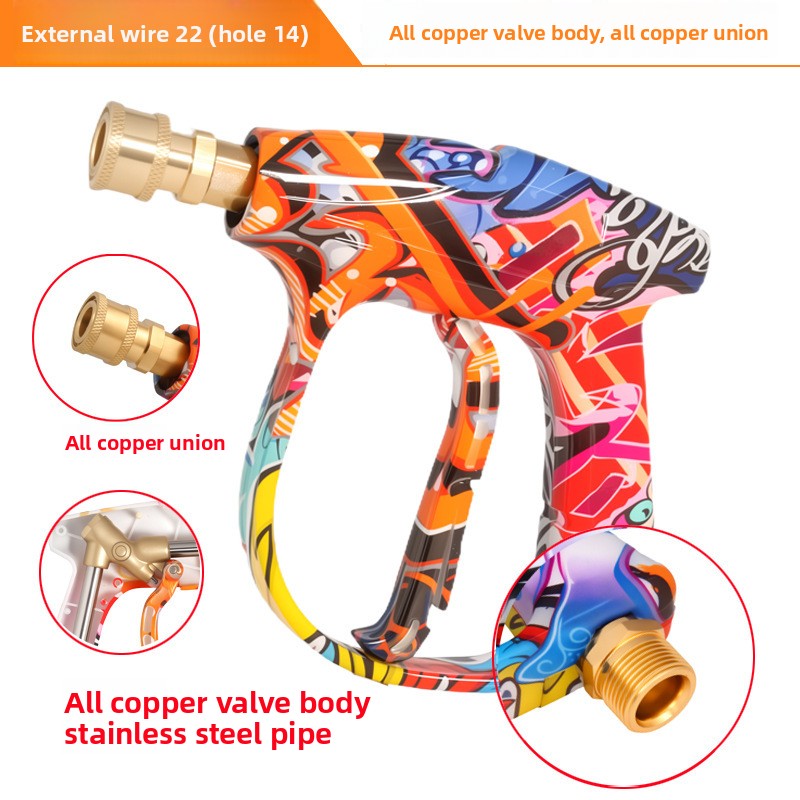 High-Pressure Water Gun with 5 Nozzles for Car Cleaning