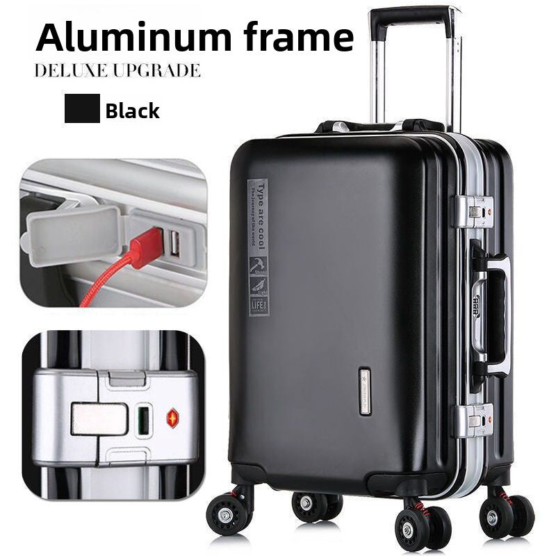 Aluminum Frame Trolley Suitcase with Universal Wheels