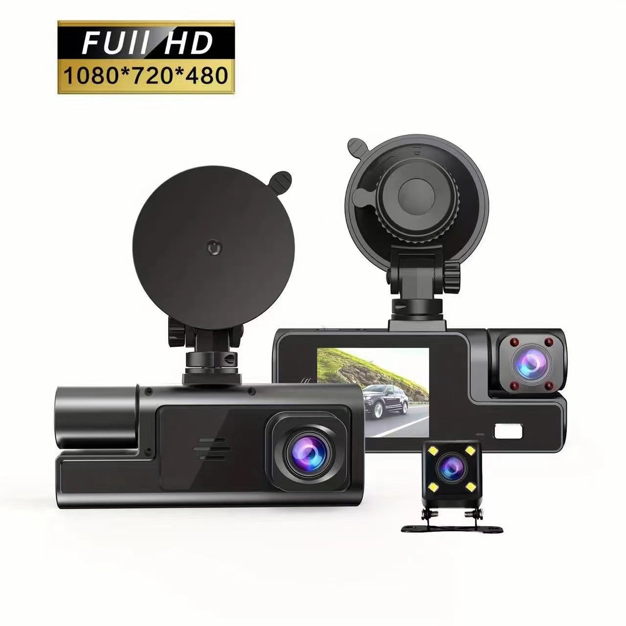 HD 1080P Triple Recording Car DVR Camera