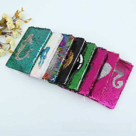Colorful Fish Scale Sequin Notebook with Double-Sided Flip Design