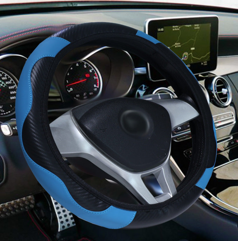 Elastic Carbon Fiber Leather Steering Wheel Cover