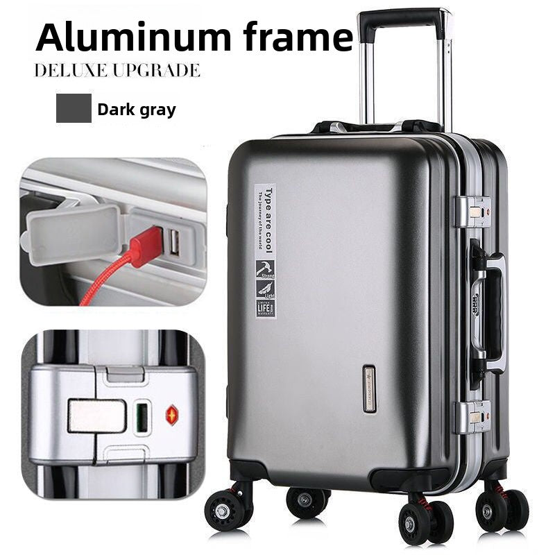 Aluminum Frame Trolley Suitcase with Universal Wheels