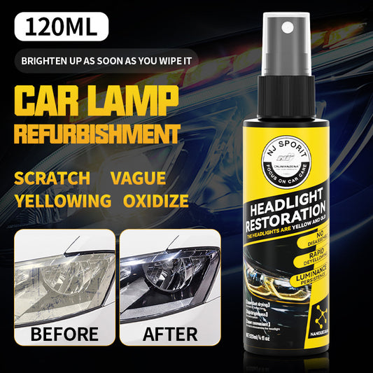 Car headlight renovation repair liquid cleaning