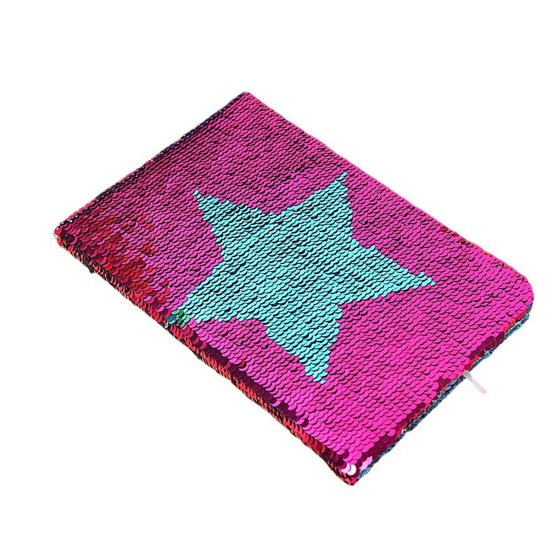 Colorful Fish Scale Sequin Notebook with Double-Sided Flip Design
