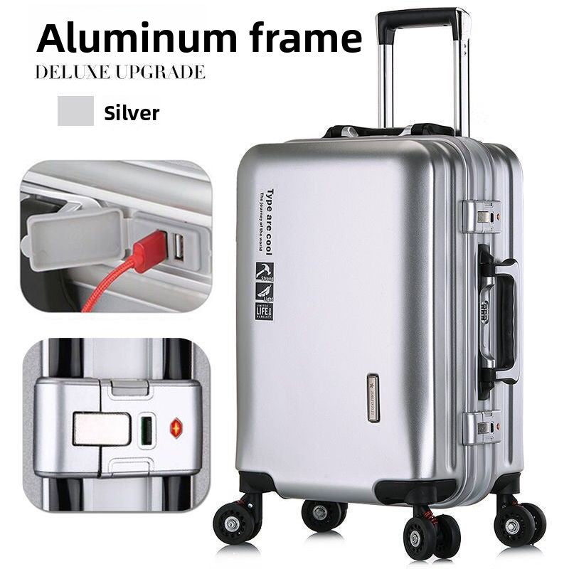 Aluminum Frame Trolley Suitcase with Universal Wheels