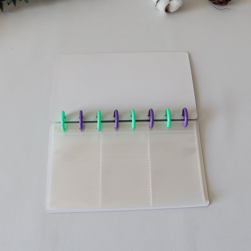 Mushroom-style 3-slot loose-leaf storage folder