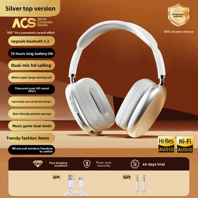 over-ear Bluetooth headphones