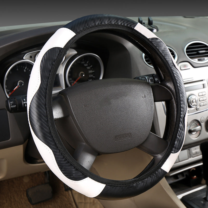Elastic Carbon Fiber Leather Steering Wheel Cover
