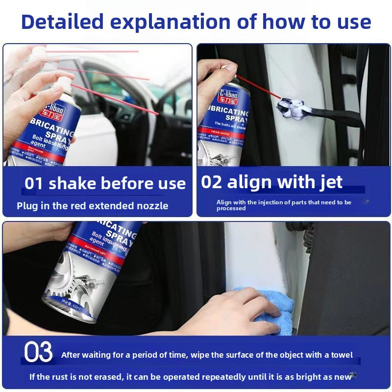 Multi-functional rust remover and lubricant for vehicles