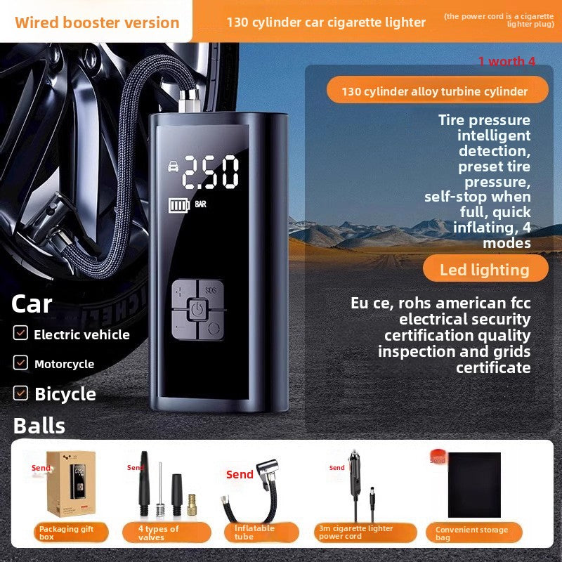 Portable wireless air pump for vehicles