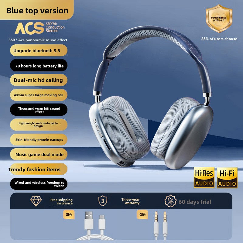 over-ear Bluetooth headphones