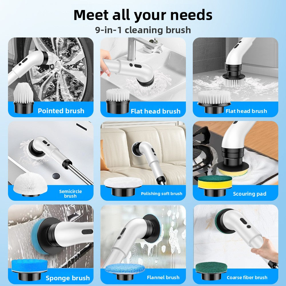 Multi-Function Electric Cleaning Brush with Telescopic Handle
