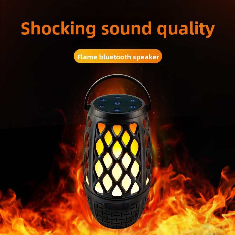 Portable Bluetooth Speaker with LED Flame Effect