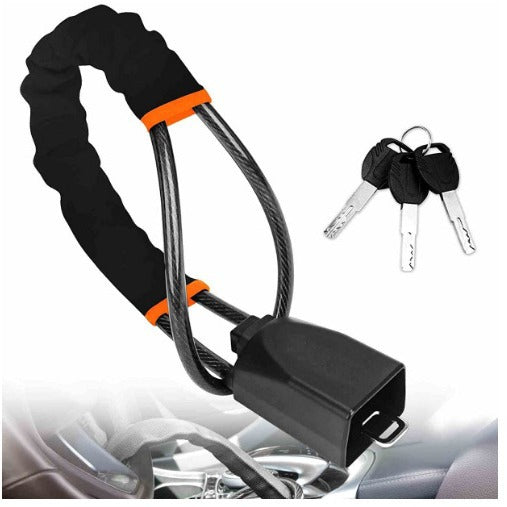 Universal Car Steering Wheel Lock with Steel Cable