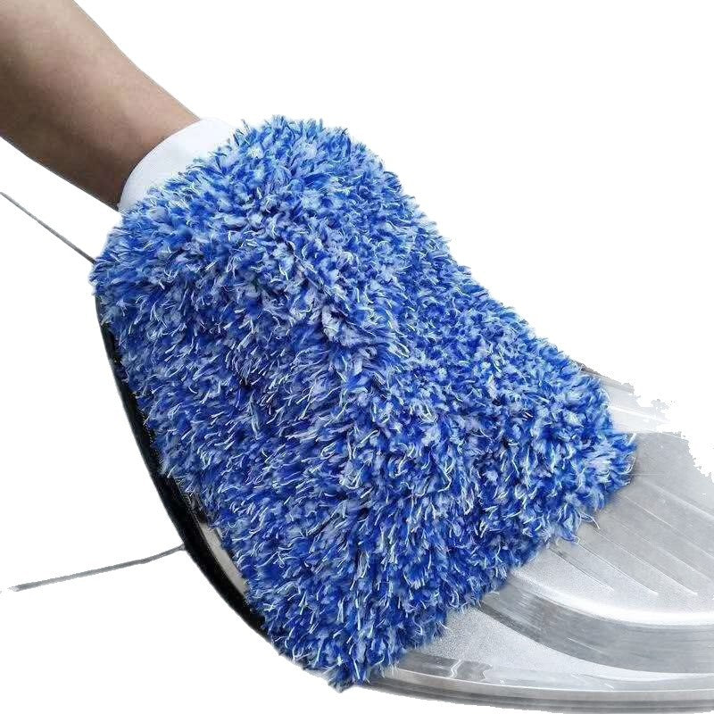 Microfiber Car Cleaning Gloves with Coral Fleece