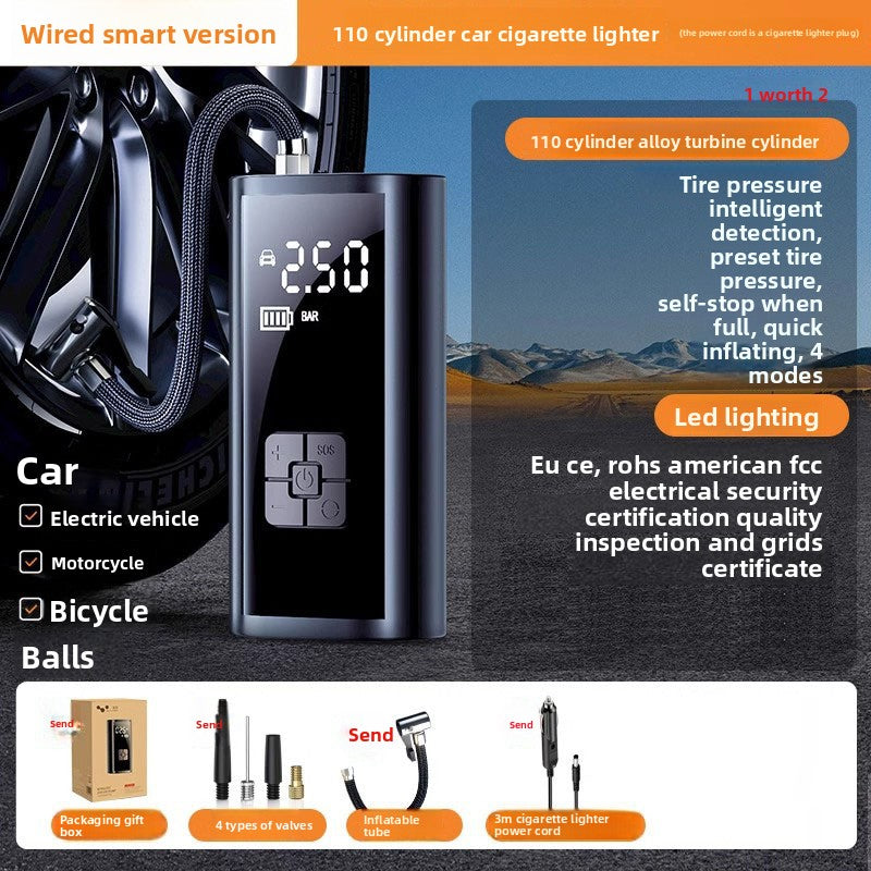 Portable wireless air pump for vehicles