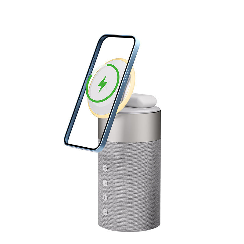 Magnetic Bluetooth Speaker with Wireless Charging and Night Light