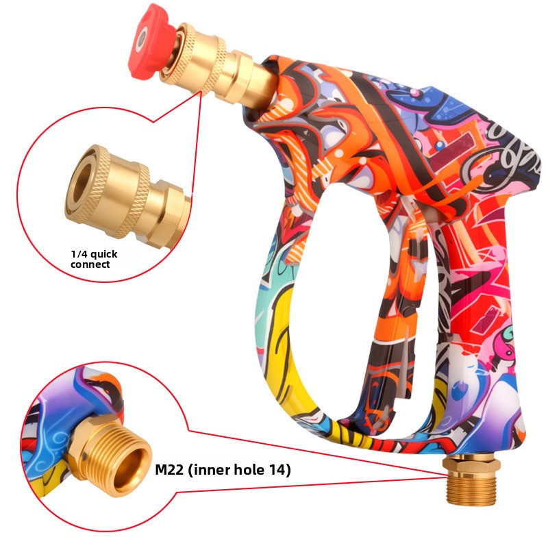 High-Pressure Water Gun with 5 Nozzles for Car Cleaning