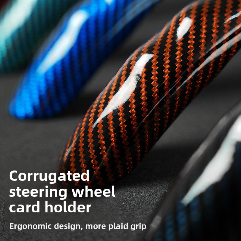 Polished carbon fiber pattern car steering wheel cover