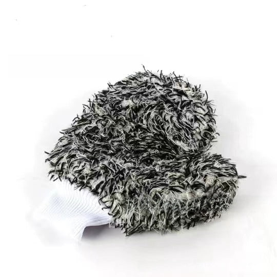 Microfiber Car Cleaning Gloves with Coral Fleece