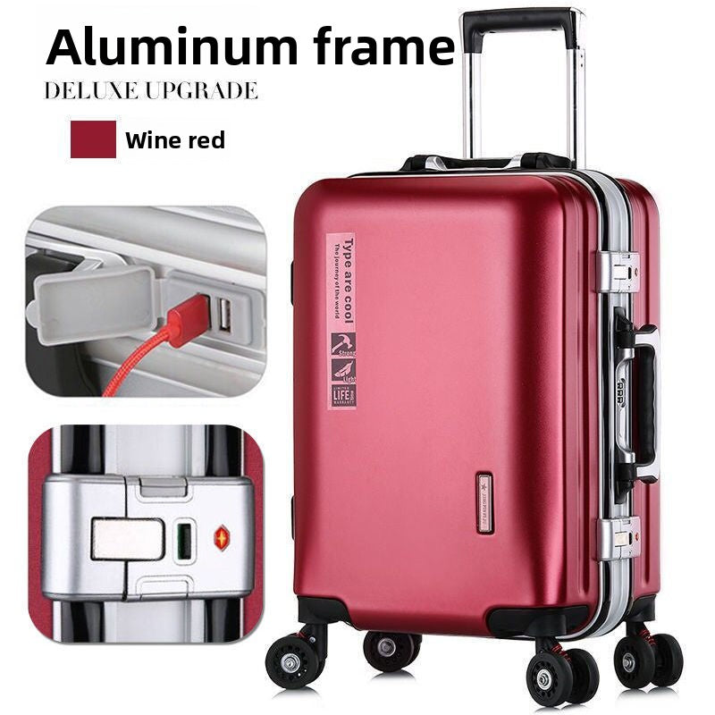 Aluminum Frame Trolley Suitcase with Universal Wheels