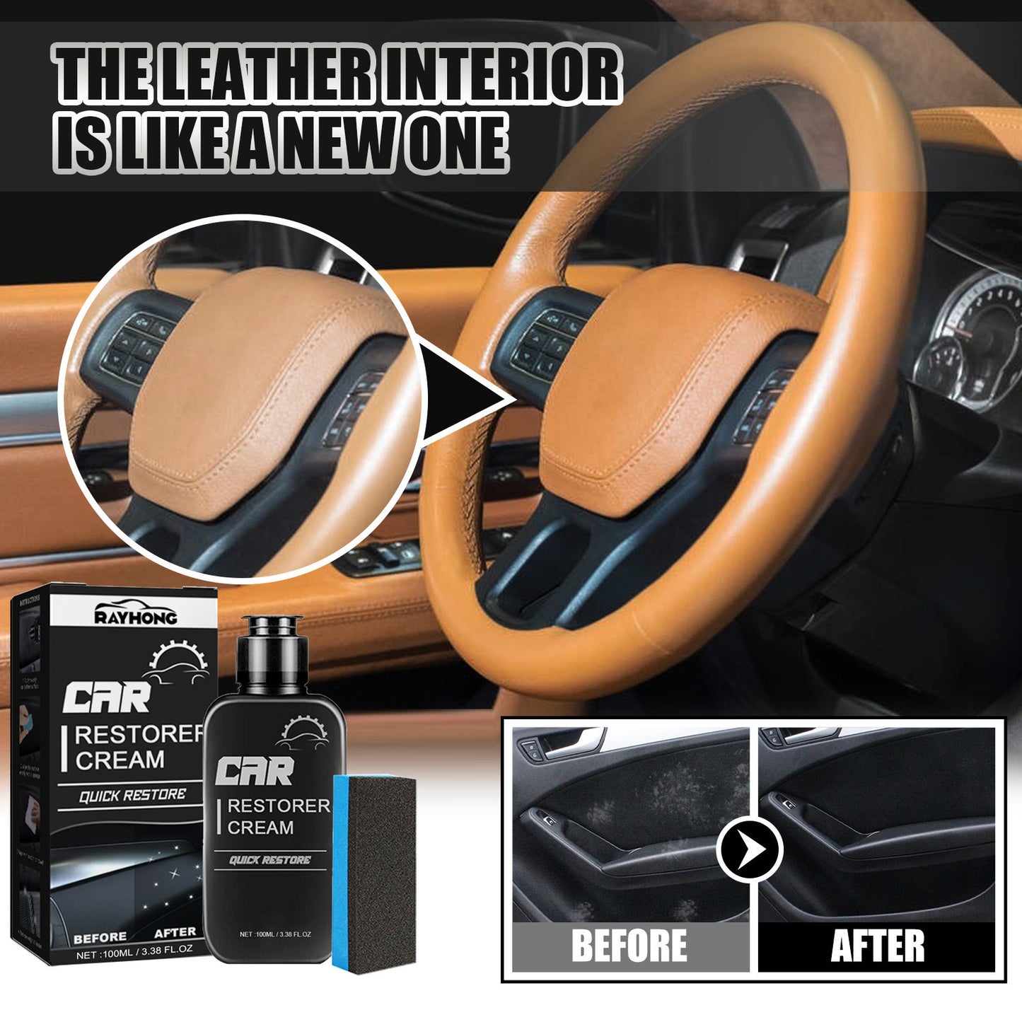 Automobile interior refurbishing agent