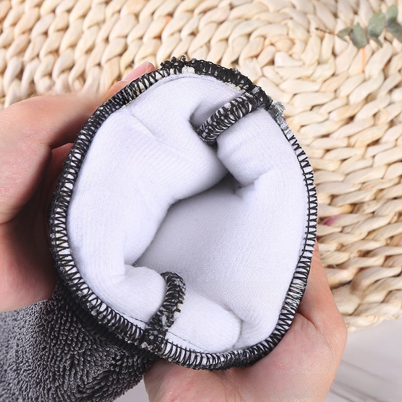 Color Long Wool Coral Fleece Car Cleaning Gloves