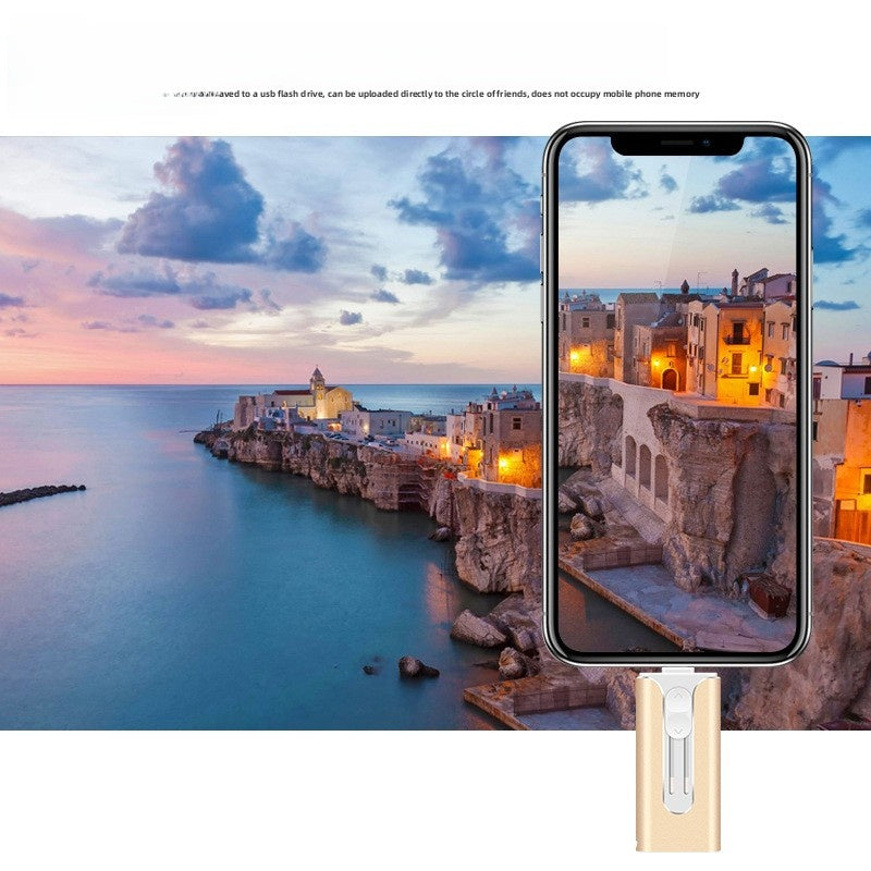 metal three-in-one mobile phone U disk 1tb for Apple Android computer lettering 256g USB gift customization