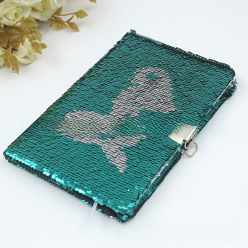 Colorful Fish Scale Sequin Notebook with Double-Sided Flip Design